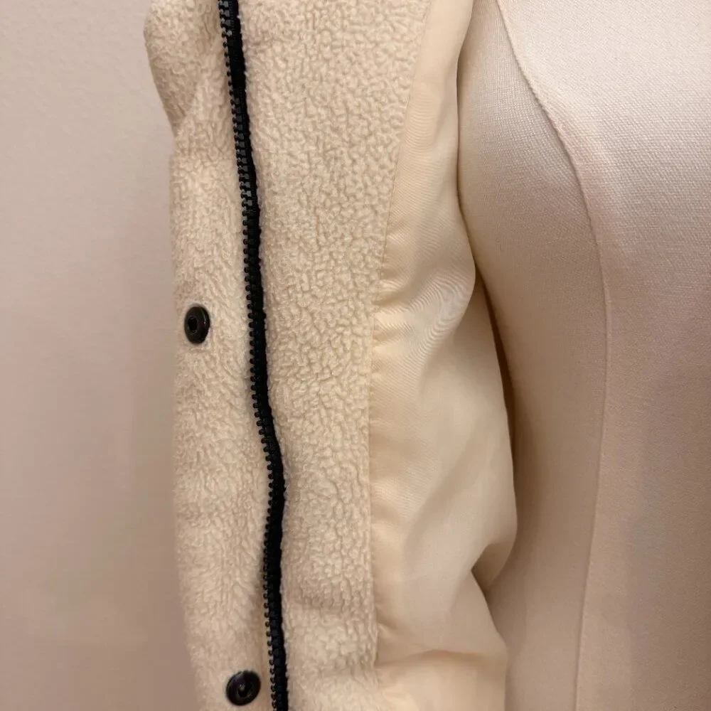 Cotton On Women's Cream Sherpa Puffer Jacket